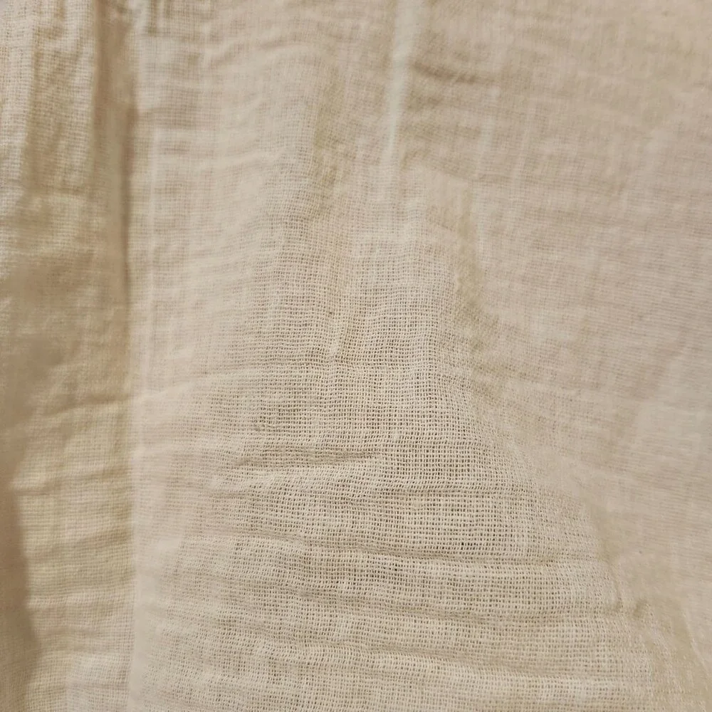 Vintage Women's Small Mexican Gauze Blouse Hand Embroidered Birds Flowers Ivory - Picture 4 of 7